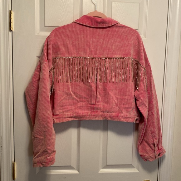 Brand New Blue B Hot Pink Corduroy Cropped Jacket…size M/L - Picture 2 of 7